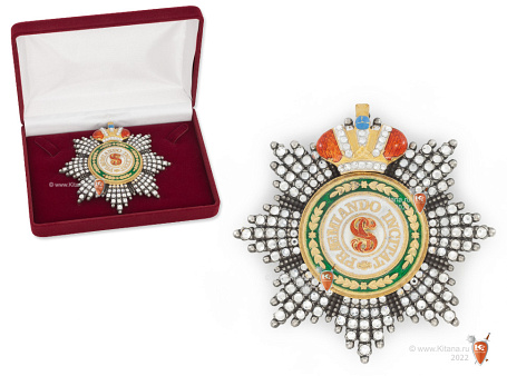 Звезда ордена Святого Станислава со стразами с короной