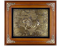 Деревянная ключница настенная "Козерог" 34х29 см