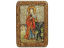 Настольная икона "Святая великомученица Марина (Маргарита) Антиохийская" на мореном дубе