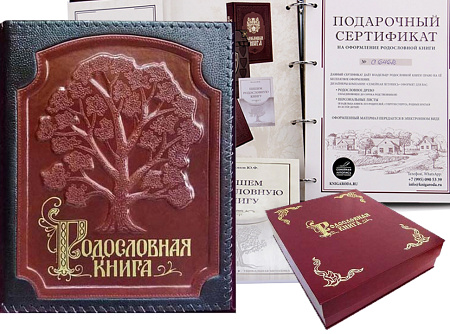 Родословная книга в кожаной обложке