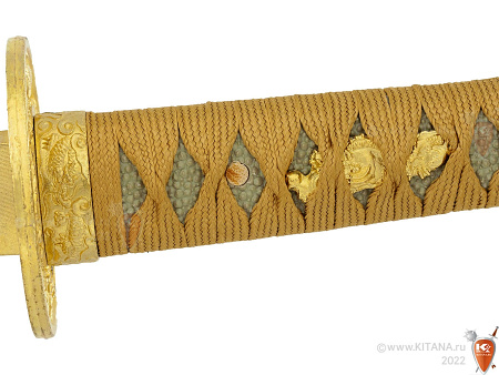 Катана, меч самурайский "Золотой Дракон" в подарочном футляре