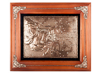 Деревянная ключница настенная "Телец" 34х29 см