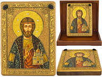 Подарочная икона "Святой князь Владислав Сербский" на мореном дубе