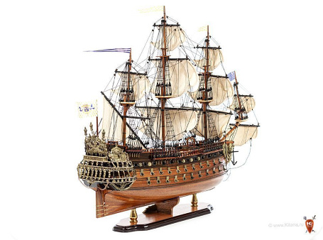 Модель парусного корабля "Soleil Royal", 80см.