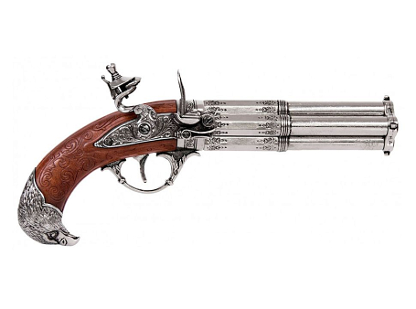 Пистолет кремневый 4-ствольный (Франция, XVIII в.)