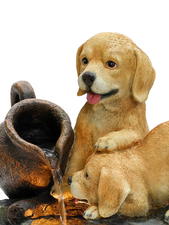 Фонтан для дачи и сада с подсветкой ''Щенки'