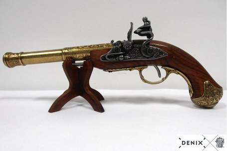 Пистолет кремневый леворукий (Индия, XVIII в.)