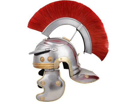 Шлем римского центуриона с красным плюмажем
