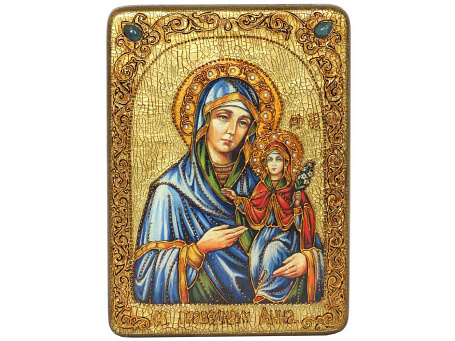 Аналойная икона "Святая праведная Анна, мать Пресвятой Богородицы" на мореном дубе