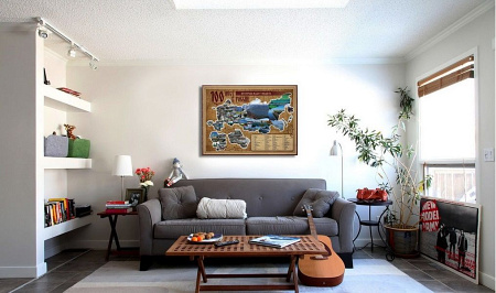 Скретч-карта в багете "100 мест в России, которые нужно увидеть"