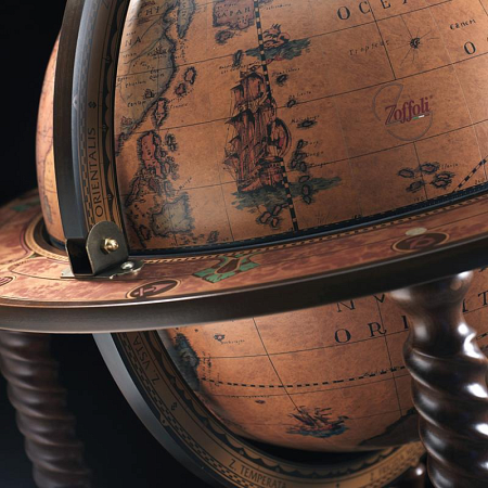 Глобус - бар напольный с витыми ножками "Бахус", Ø50 см.