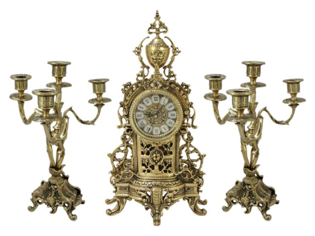 Каминные часы с канделябрами в наборе "Кафедрал Ново Пендлино", золото