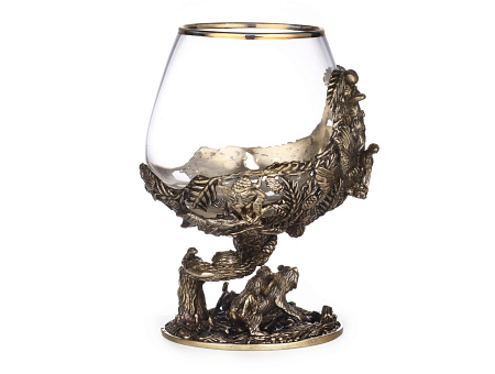 Бокалы для коньяка "Охота Элит" 2шт. (Волк, Медведь) в кейсе