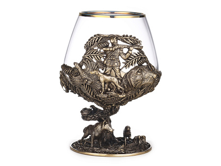 Бокалы для коньяка "Охота Элит" 2шт. (Волк, Медведь) в кейсе