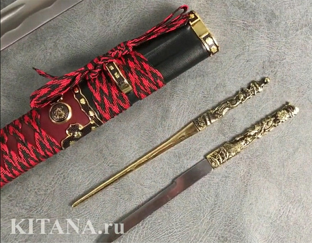 Катана "Шиматцу" с кинжалами когаи и козука в подарочном футляре