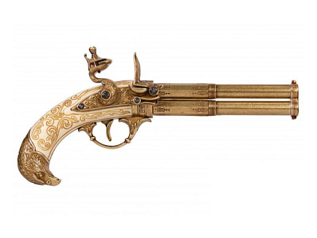 Пистоль 2-х ствольный системы Флинтлок, Франция 18 в.