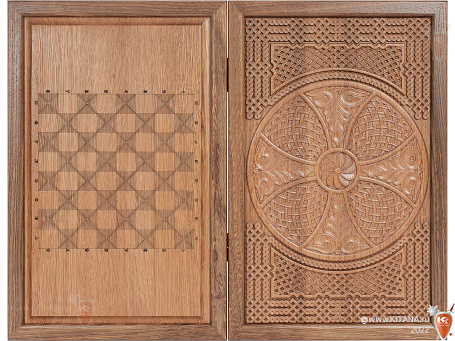 Нарды дорожные "Севанские" из массива дуба, 36х46см.