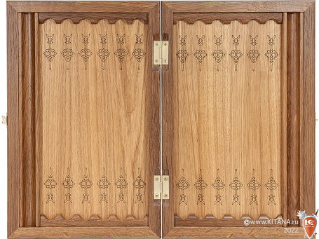 Нарды дорожные "Герб России" из массива дуба, 36х46см.