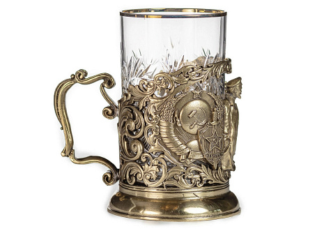 Подстаканник "ФСБ - КГБ" с ложкой в футляре