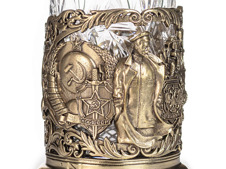 Подстаканник "ФСБ - КГБ" с ложкой в футляре