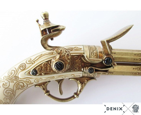 Пистоль 2-х ствольный системы Флинтлок, Франция 18 в.