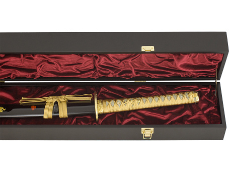 Катана, меч самурайский "Золотой Дракон" в подарочном футляре