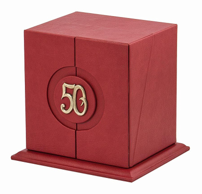 Набор для чая "С юбилеем-50 лет" в кожаном футляре