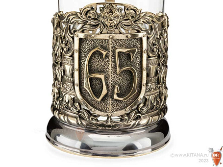 Подстаканник "65 лет" с ложкой в футляре