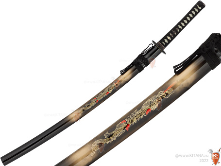Набор самурайских мечей "Дракон Маки" на подставке