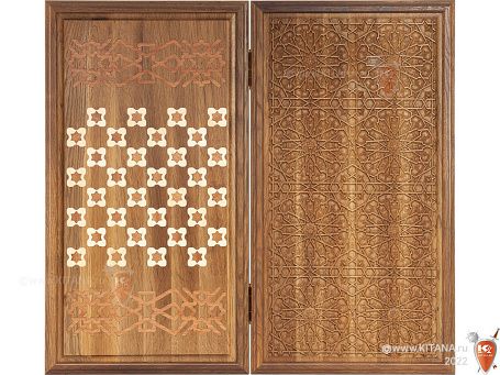 Нарды резные из массива дуба, 58х63см.