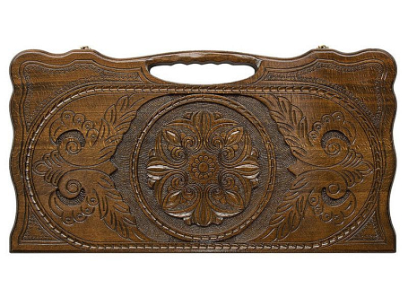 Нарды резные "Армянский узор 5" с ручкой 60, Haleyan