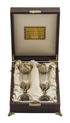 Набор из 2-х бокалов для шампанского "С юбилеем! 55 лет"