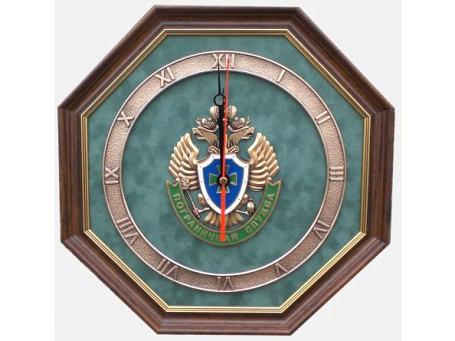Настенные часы "Эмблема Пограничной службы России" 34х34 см