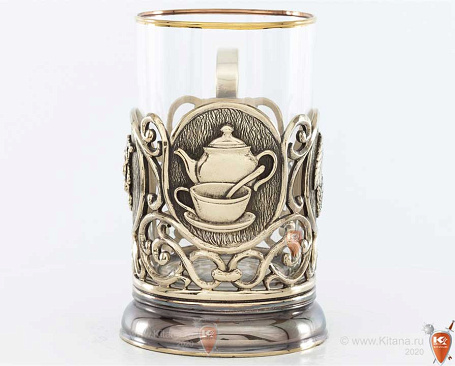 Подстаканник "Чай с малиной" с ложкой в футляре