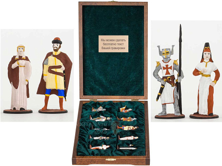 Оловянные солдатики (10шт.) «Ледовое побоище» в шкатулке