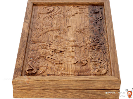 Нарды дорожные "Дракон" из массива дуба, 36х46см.