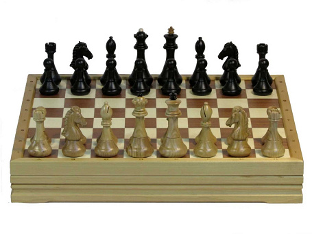 Набор Шахматы+Шашки стандартные (высота короля 10,4см.)
