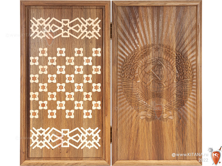 Нарды резные из массива дуба "СССР", 58х63см.