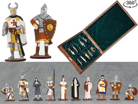 Оловянные солдатики (10шт.) «Ледовое побоище» в шкатулке