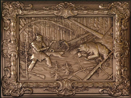 Деревянная ключница настенная "Охота" 34х29 см